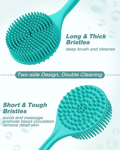 Miniatura 10 de ManmiHealth Cepillo de ducha de silicona suave, cepillo para cuerpo y cara, guante de limpieza exfoliante suave para bebé, sensible, seca y todo