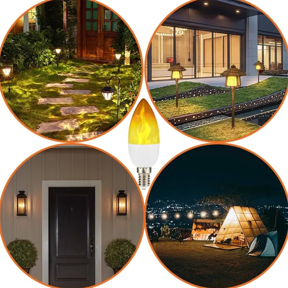 4Pz E14 110V 220V LED Lampadina Fiamma Partito Fiamma Effetto Luce Simulazione Fuoco Luce Giardino Decorazione Tremolante Lampada