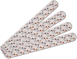 Woof Goes the Wieners Dachshunds Dogs in Sweaters Pattern Double-Sided Nail File Emery Board Set 4 Pack