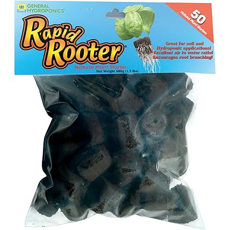 General Hydroponics Rapid Rooter Plant Starters, 50 Plugs
