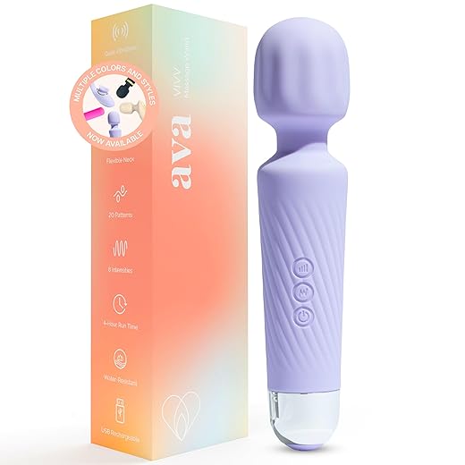 Ava Vibrator for Women – 4 Hour Battery Life | Water Resistant Body Safe Silicone | Clitoral Vibrators Sex Toy with 20 Patterns & 8 Speeds – Clit Stimulator Adult Sex Toys – Discreet Gift