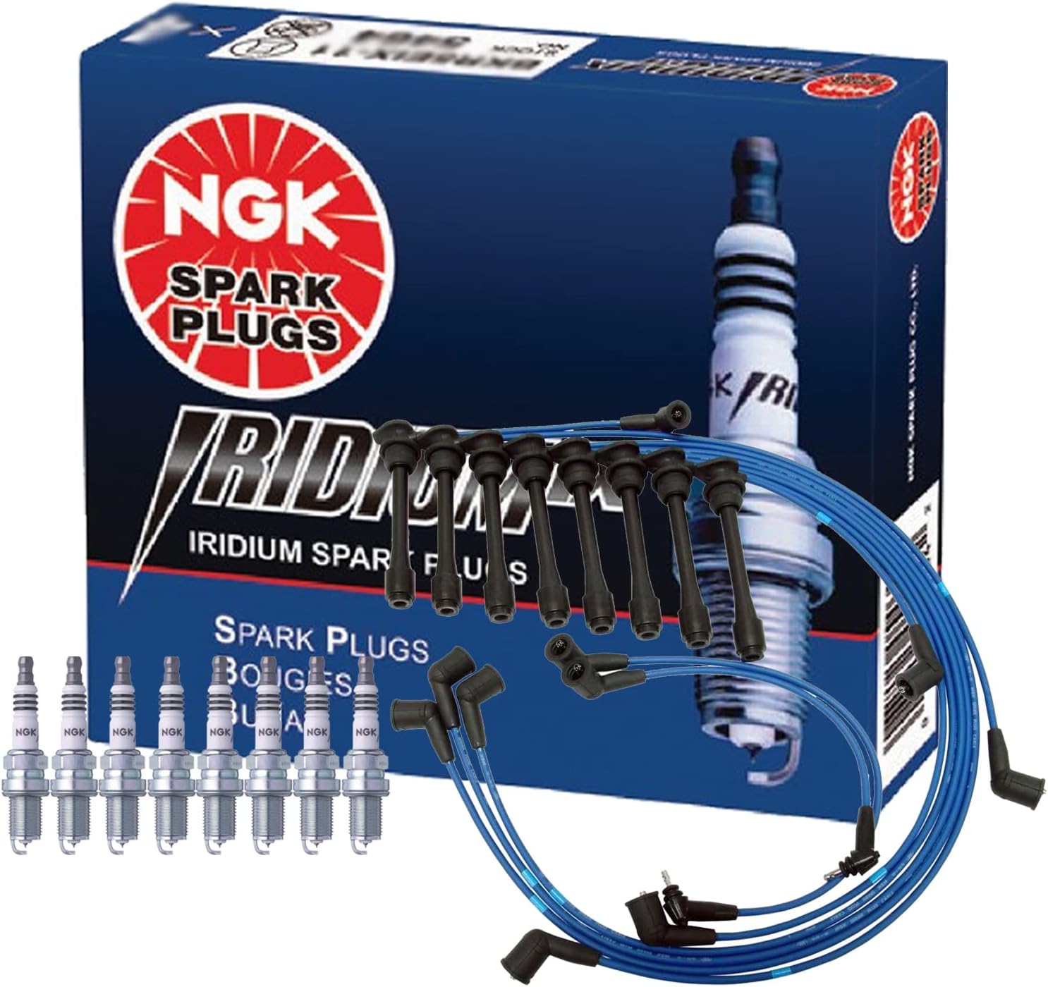 NGK Wire & 8 Iridium IX Spark Plugs Kit For Lexus LS400