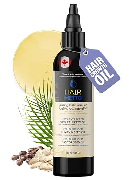 Pumpkin Seed Oil with Saw Palmetto Extract for Hair Growth 10X Potency Targeted Scalp Treatment with Castor, Lavender Scent & Rosemary Oil for Growth, Stronger, Fuller Hair 4oz 118ml
