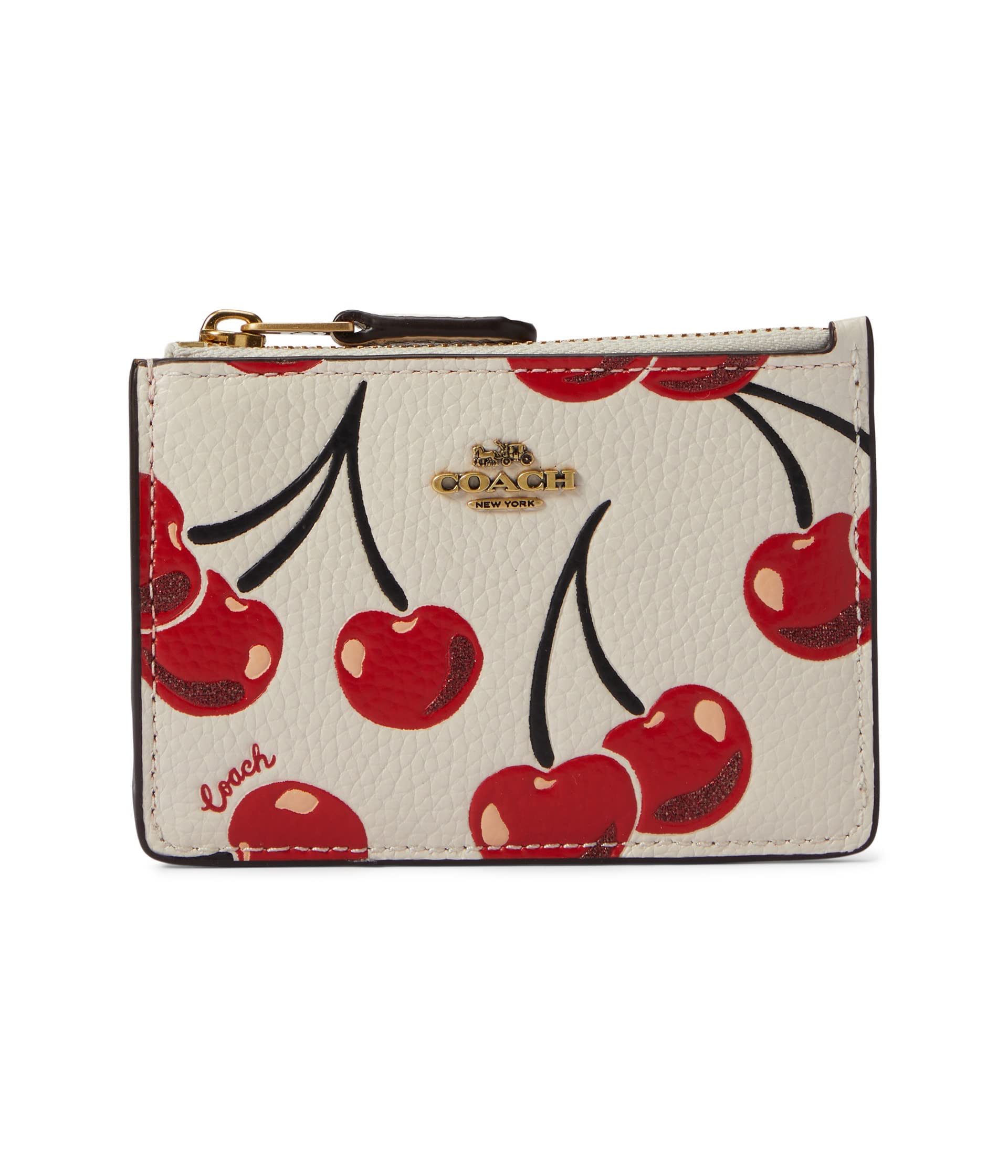 COACH Cherry Print Mini ID Skinny Chalk One Size