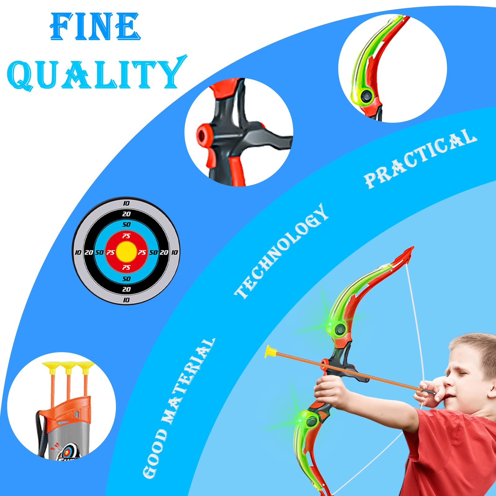 Set Da 2 Pezzi Arco E Freccia Per Bambini, Set Di Tiro Con L'arco Con 14 Frecce