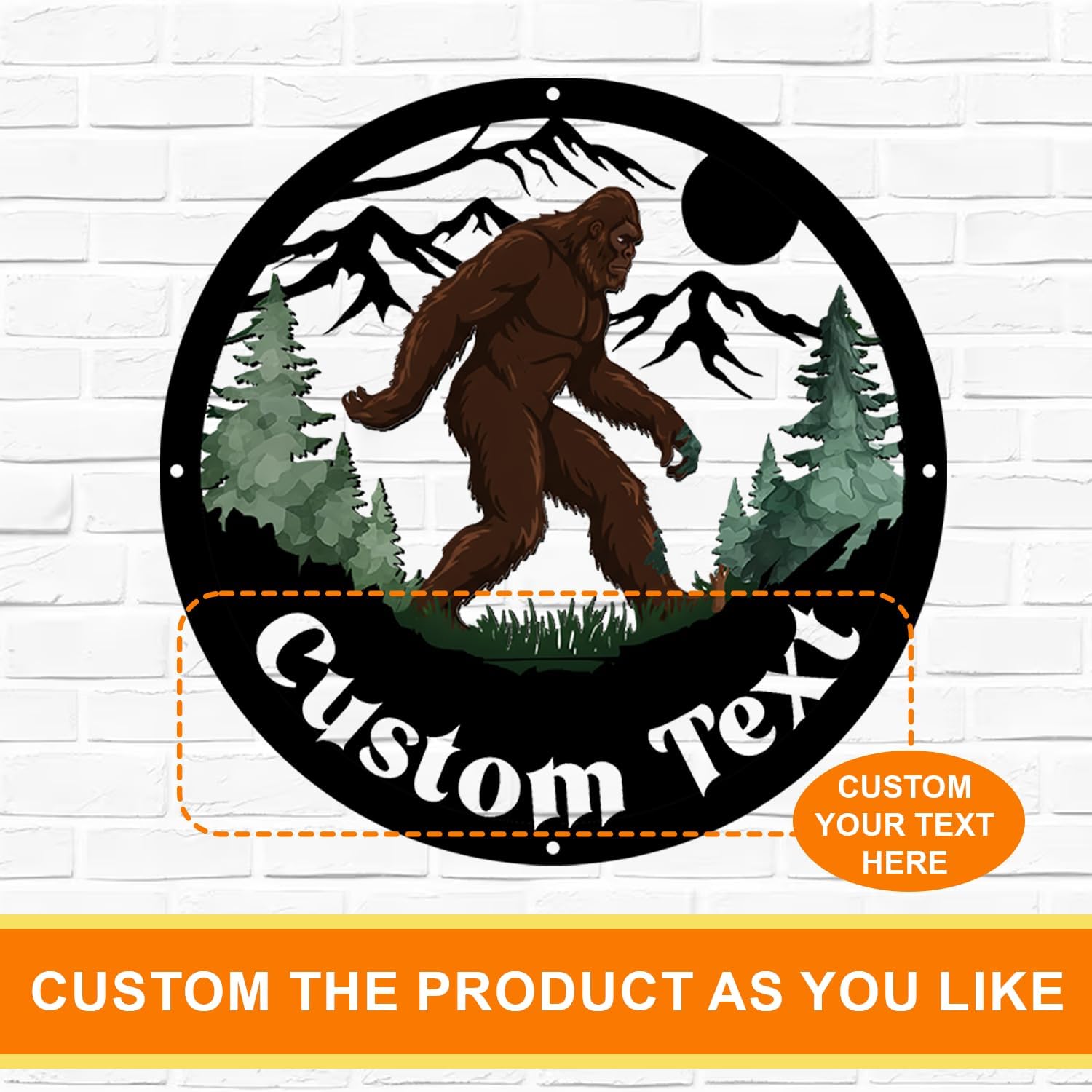 Colorful Big Foot Sasquatch Gifts, Custom Signs Outdoor Metal, Sasquatch Garden Statue Ornament Gifts Decorations for Dad/Men, Perfect for Garden, Patio, Lawn Decor