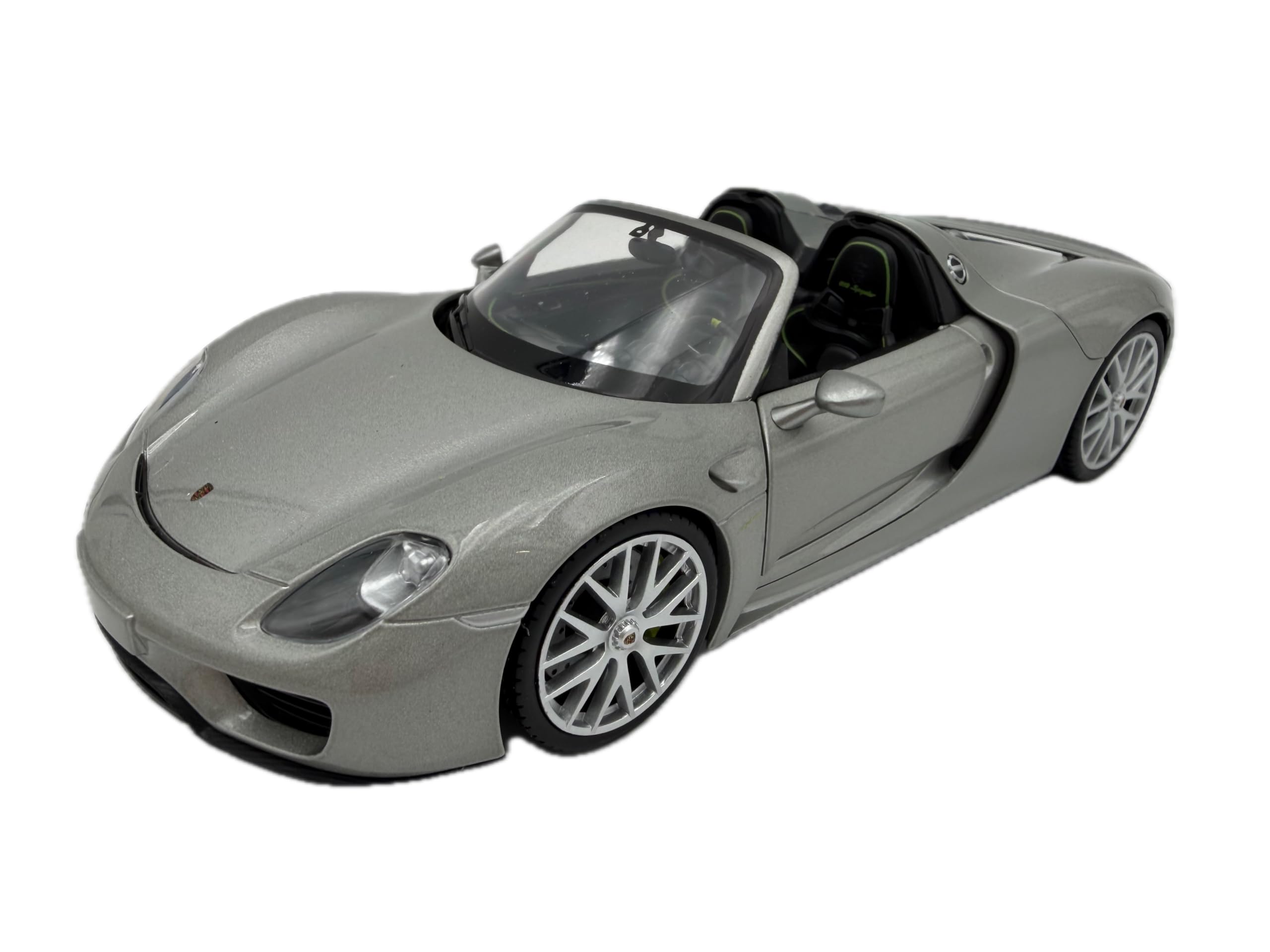 Modellino Porsche 918 Spyder in Scala 1:24, Colore Argento - Modellino da Collezione Altamente Dettagliato | Veicolo in Miniatura (Edizione Museo)