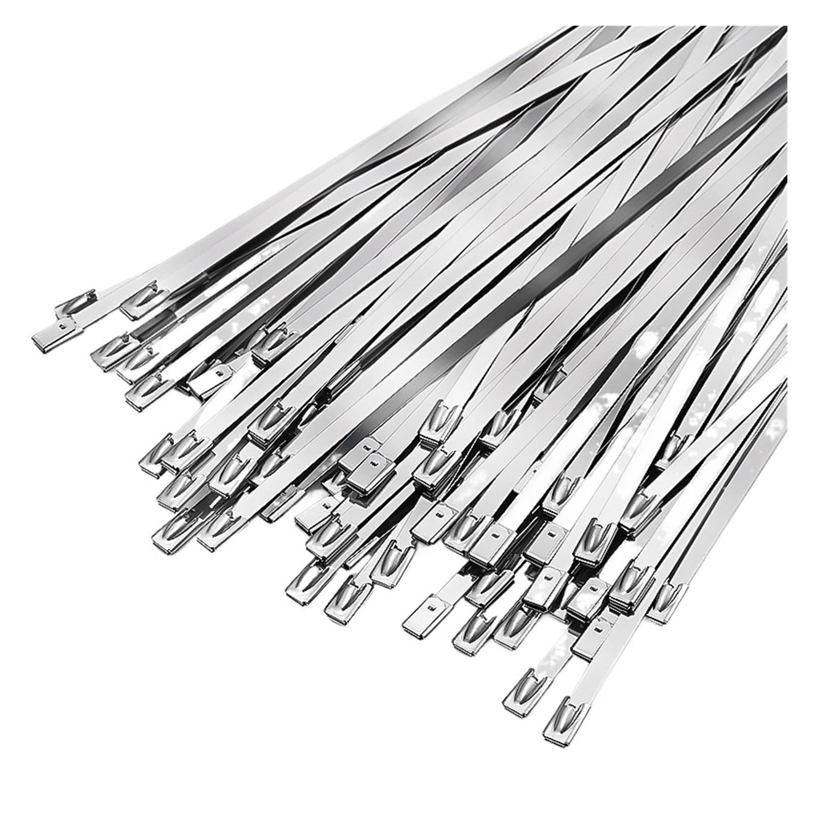 Bdayek 20Pcs Cable Ties Stainless Steel Cable Tie Reusable Self-Locking Zip Heavy Duty Metal Fastening Ring Hardware Organizer Wiring Supplies(,4.6X150mm)