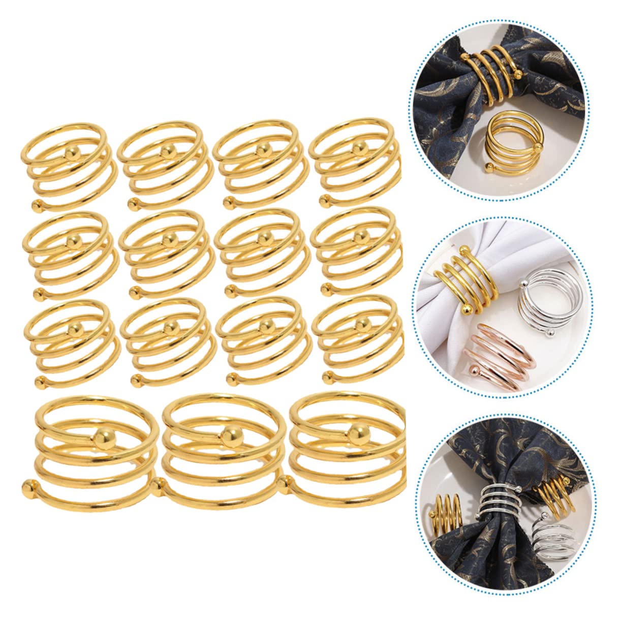 Spiral Serviettenringe aus Metall für Tischdekoration