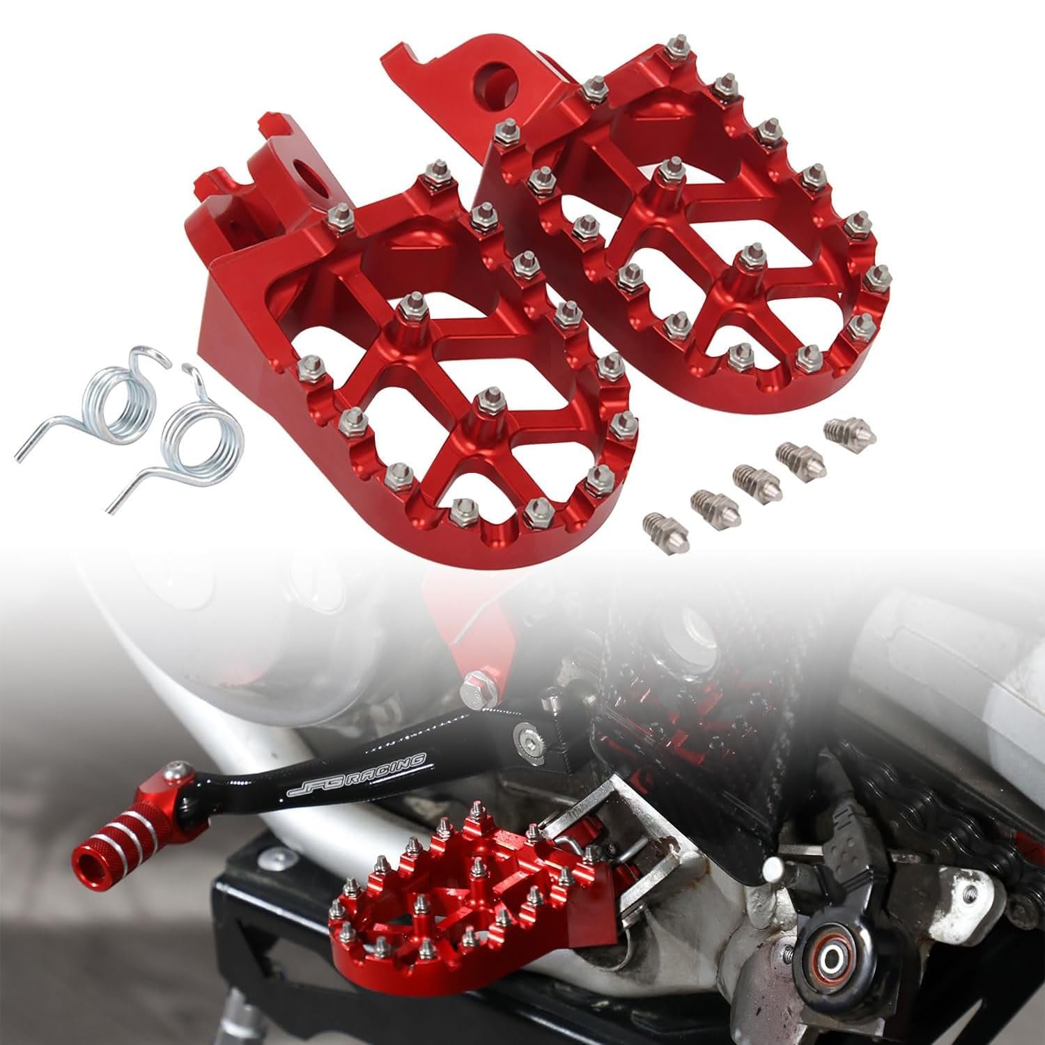 Motorrad Fußrasten, für Derbi Senda DRD Racing/Pro R Anti-Rutsch-Textur CNC-Aluminiumlegierung Motorrad-Fußrasten, Fußrasten, Fußstütze Ersatz,D