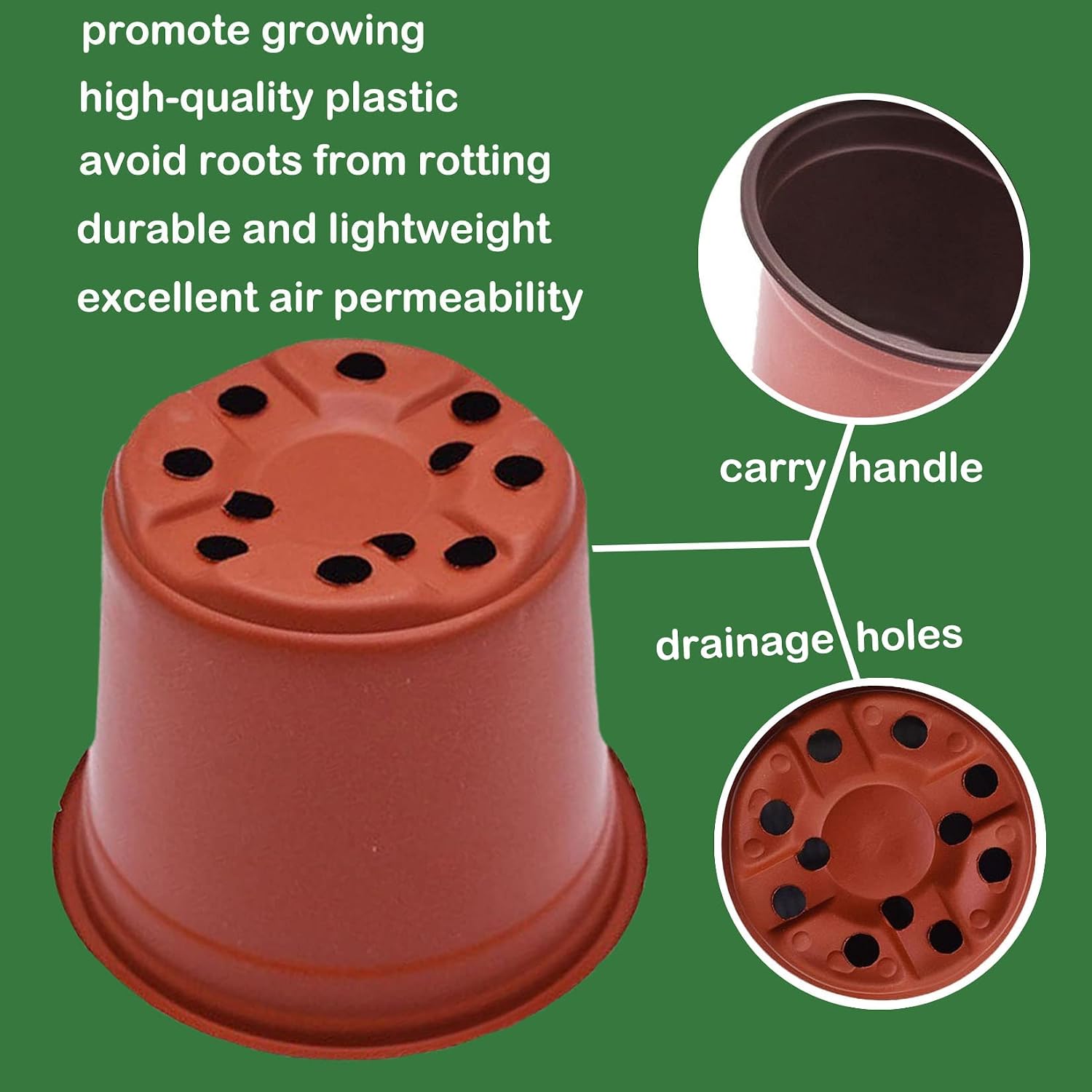 Plastic Planter Nursery Seedlings Pots - 3 Inches 100Pcs Flower Plant Container Seed Starting Pot for Outdoor Succulents Seedlings Cuttings Transplanting