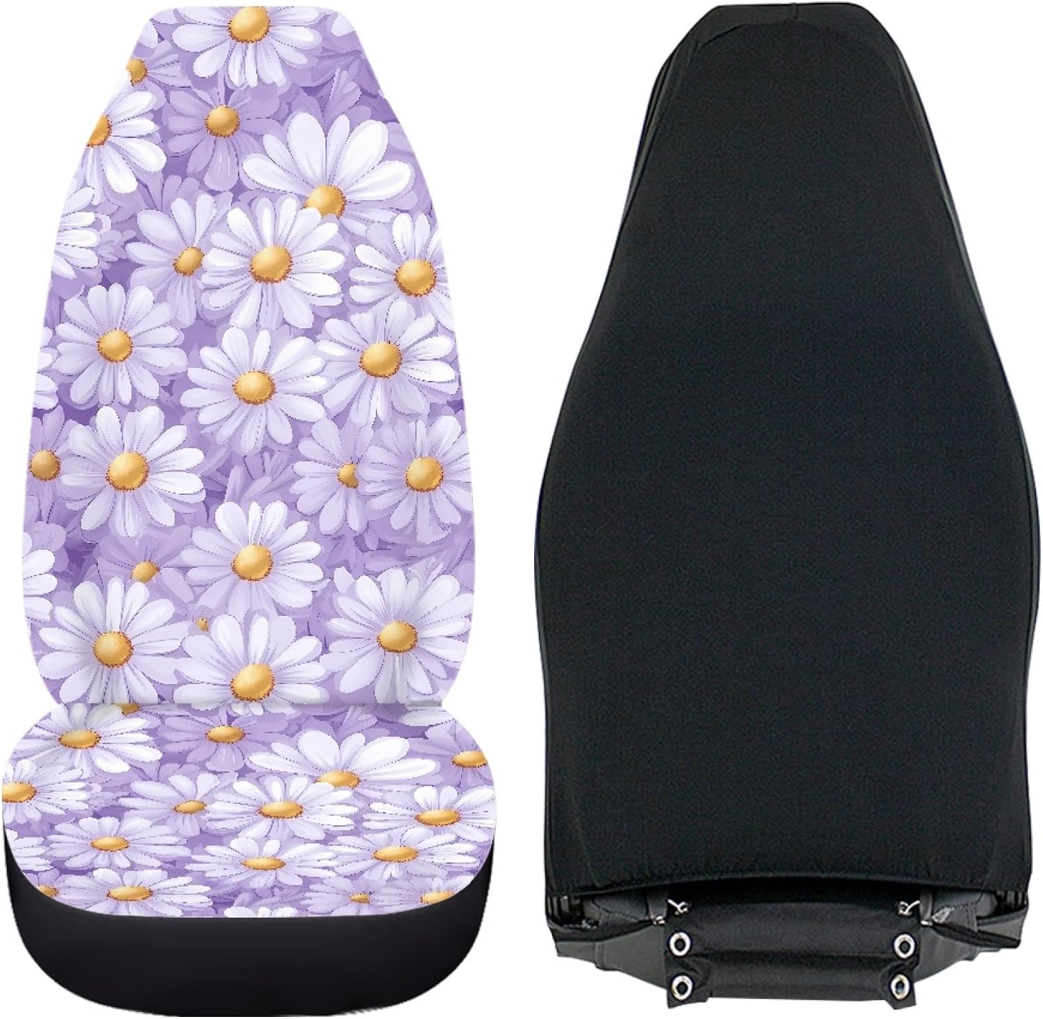Daisy Purple Car Seat Covers Front Seats Protector for Car SUV,Universal Daisy Car Accessories for Women