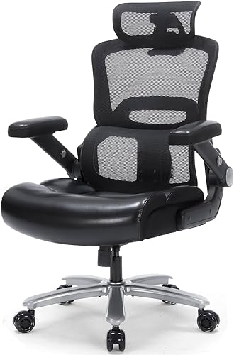 Silla de oficina grande y alta, 500 libras, silla de escritorio resistente para computadora con soporte lumbar, silla de oficina ejecutiva