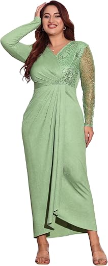 Miss Chase A+ Women's V Neck Full Sleeve Dress