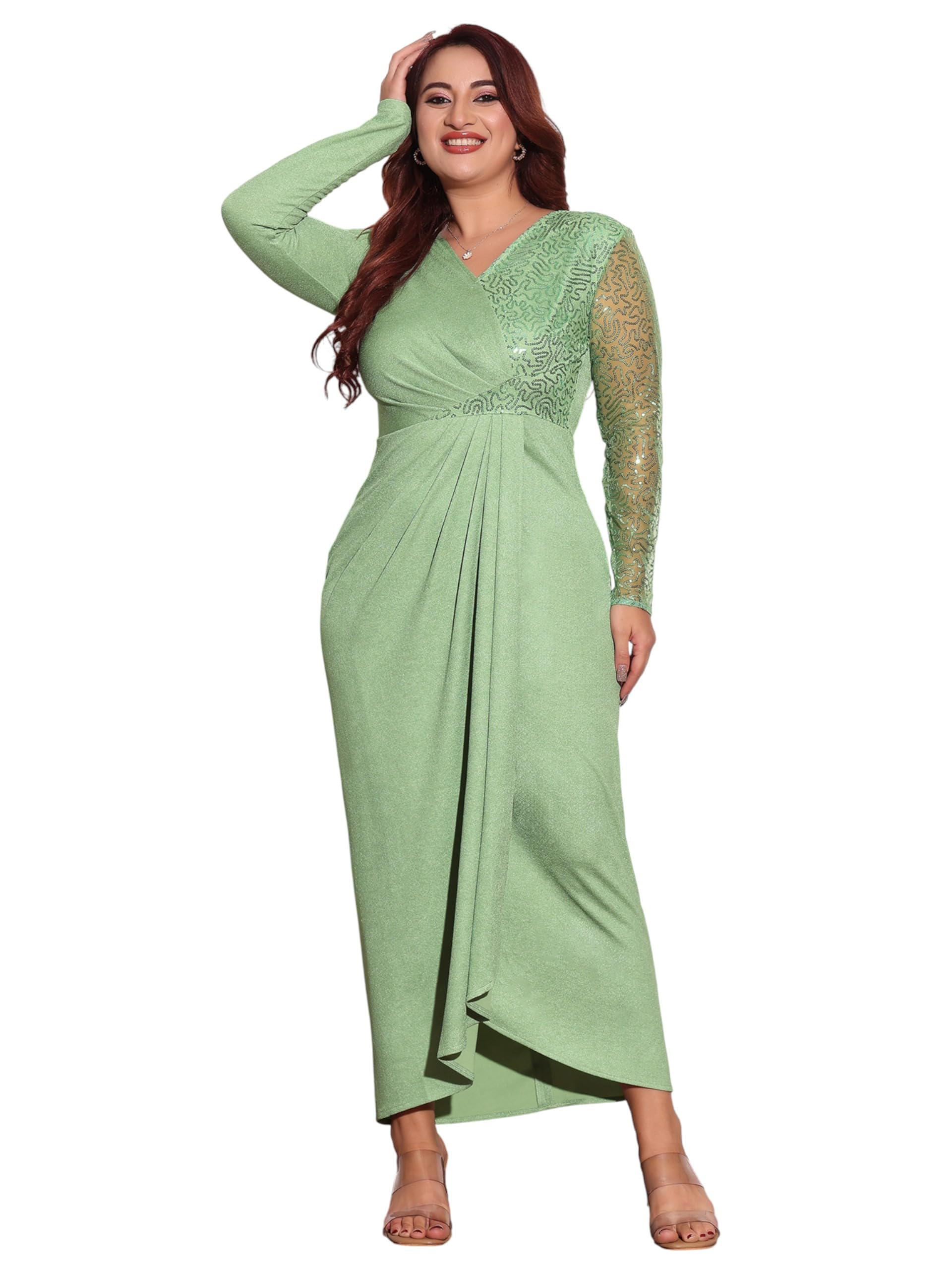 Women's V Neck Full Sleeve Dress-image-22