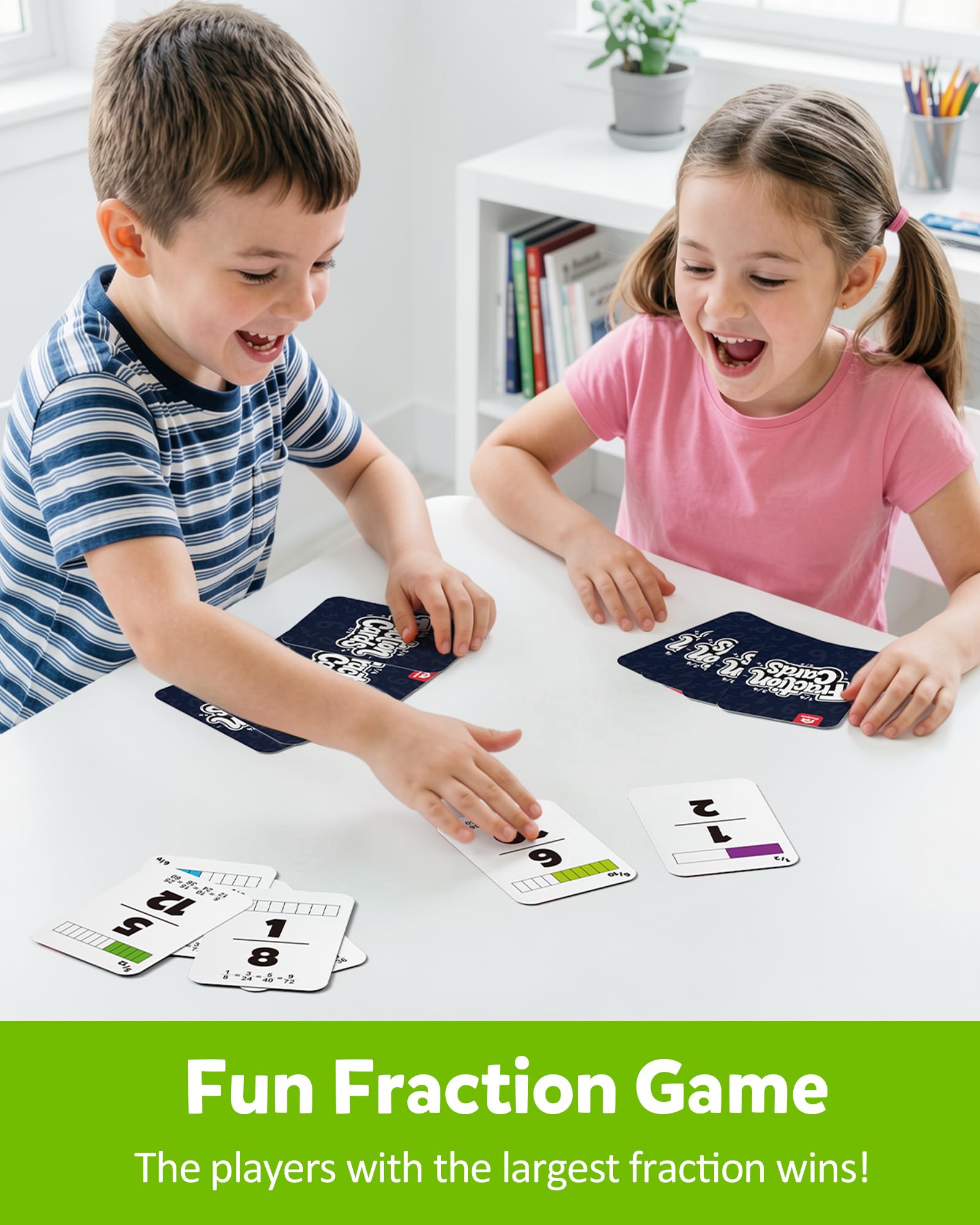 Coogam Magnetische Bruchstreifen – Montessori Mathe-Spielzeug zum Bruchrechnen Lernen & Üben, Lernspiele für zu Hause und die Schule, für die 2. bis 5. Klasse