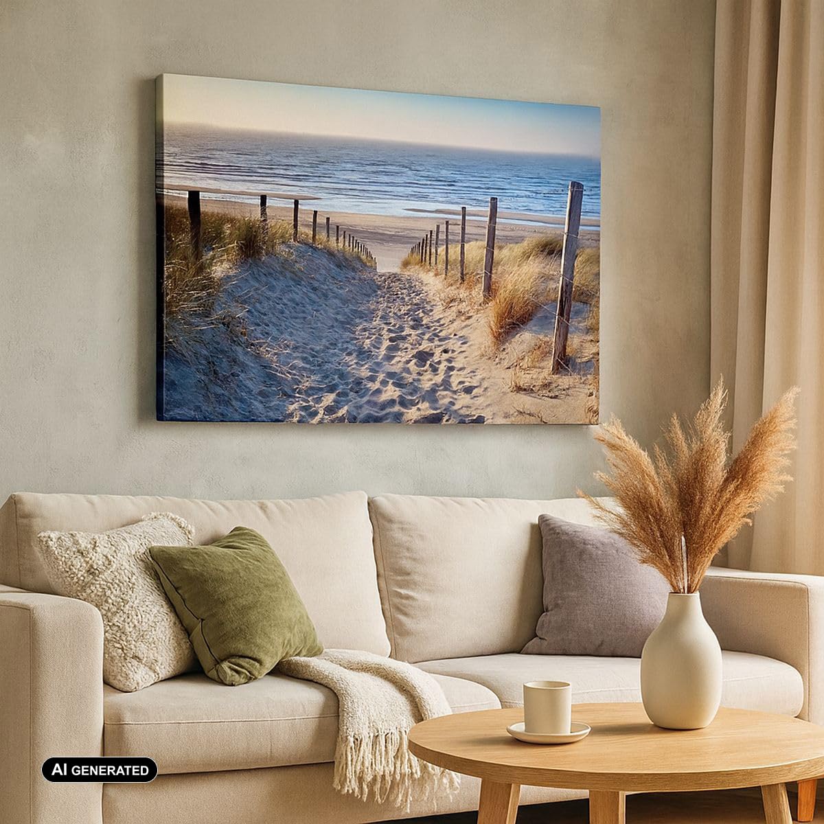 ARTTOR Cuadros Decoracion Salon mar playa duna Lienzos decorativos 120x80cm Cuadro Sobre Lienzo Moderno Dormitorio Cocina Cuadros Pared Imágenes Wall Art Prints Decor Canvas Grande XXL AA120x80-3612