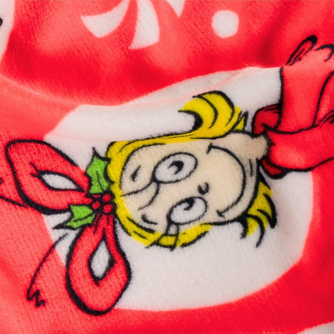 Franco Collectibles The Grinch By Dr. Seuss Holiday Christmas Super Soft Cozy Plush Throw, 40 in x 50 in, (Officially Licensed Product)