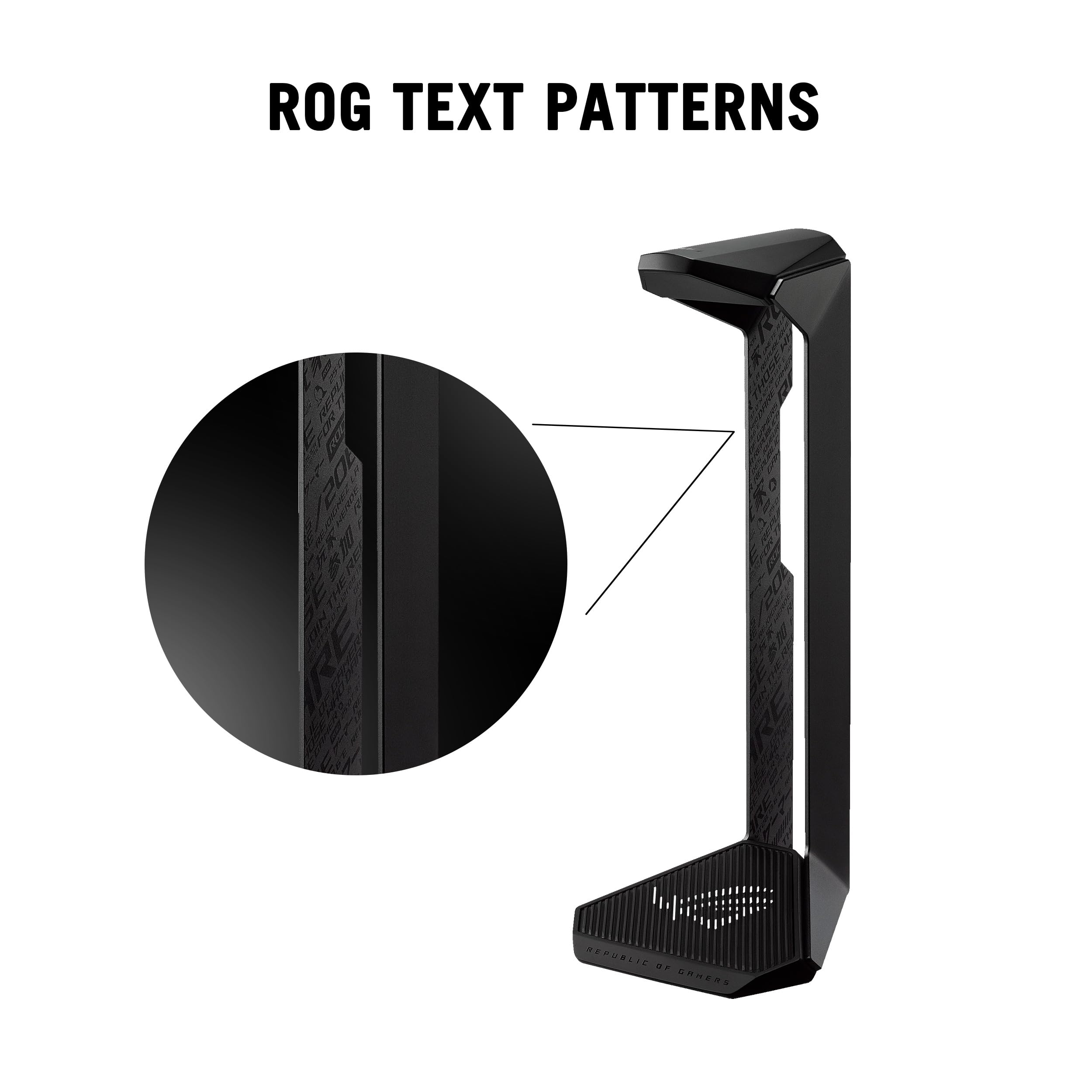 ASUS ROG Throne II Core, Supporto per Cuffie Gaming con Motivi ROG e Logo in Lamina d'Argento, Telaio in Lega di Alluminio, Base Antiscivolo, Estetica e Stabilità di Alta Qualità, Nero