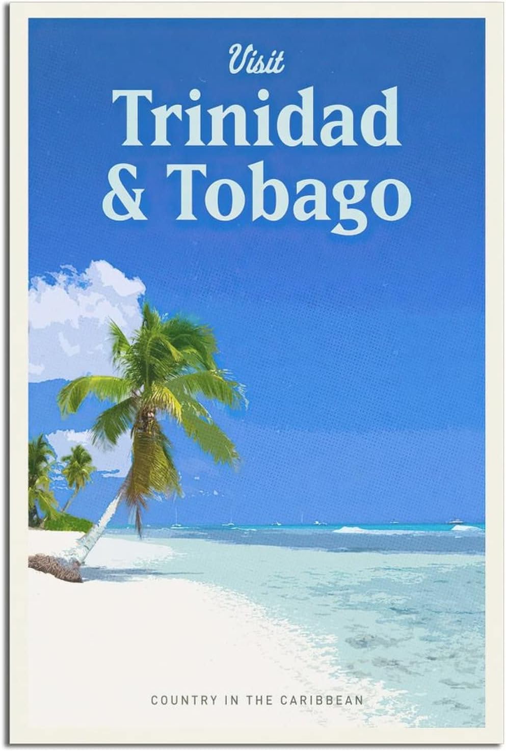Trinidad and Tobago Canvas Prints Wall Art Paintings Pictures for Living Room Bedroom Decoration Home Bathroom Wall Decor Posters 12x18inchs(30x45cm)