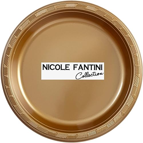 Miniatura 6 de Nicole Fantini Collection Juego de 10 platos desechables de plástico resistentes de 9 pulgadas (negro)