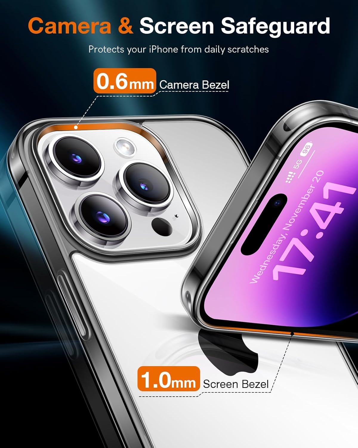 Lovmooful Funda Compatible Con IPhone 15 Pro Max, Bonita Funda Transparente Con Hojas Florales Y Más