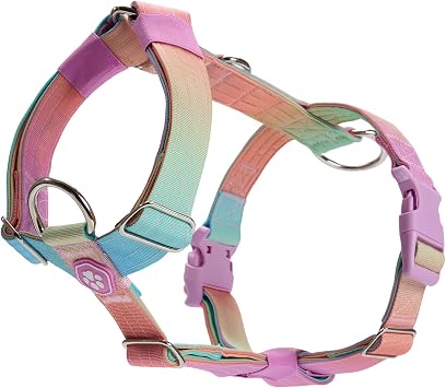 Spark Paws No Pull Dog Harness for Large Dogs, Heavy Duty Dog Harness for Big Strong Breeds, Adjustable, Y Shaped Padded Halter Design with Front Clip - Pastel Icing - L