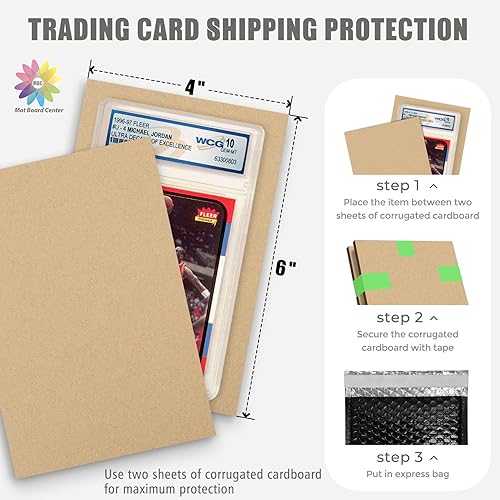 Vista 25 de Mat Board Center, 50 hojas de cartón corrugado de 10 x 10 pulgadas, insertos de cartón plano para embalaje, envío, correo, manualidades de bricolaje