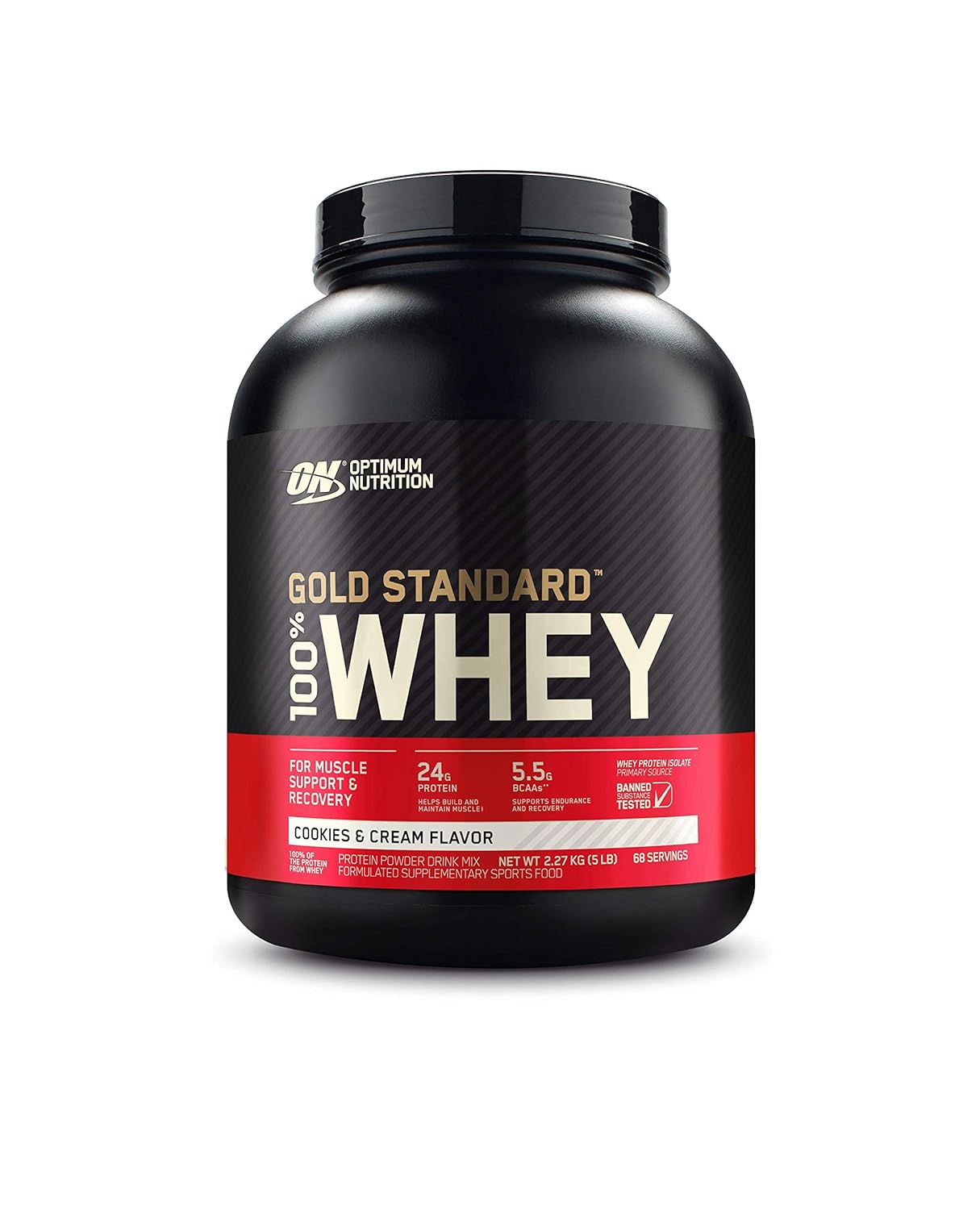 Whey Protein 100% Gold Standard Cookeis e Cream, Optimum Nutrition, 2270G
