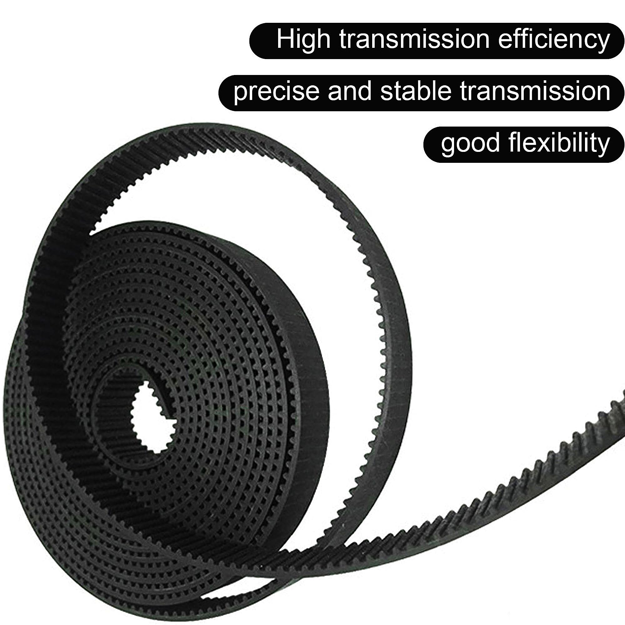 Pasek zębaty 5 m, otwarty pasek zębaty GT2 6 mm, pasek 2GT z 6 miedzianymi tullejkami do Creality Ender 3, Ender 3 V2, Ender 3 Pro, seria Ender 5, seria CR-10, do Anycubic Kobra 2 Kobra Max CNC