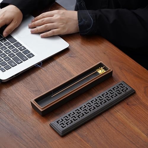 Miniatura 8 de CEREMONY Soporte de incienso para palos, soporte de cerámica para atrapascenizas, soporte de incienso Timkburner para meditación, yoga, spa,