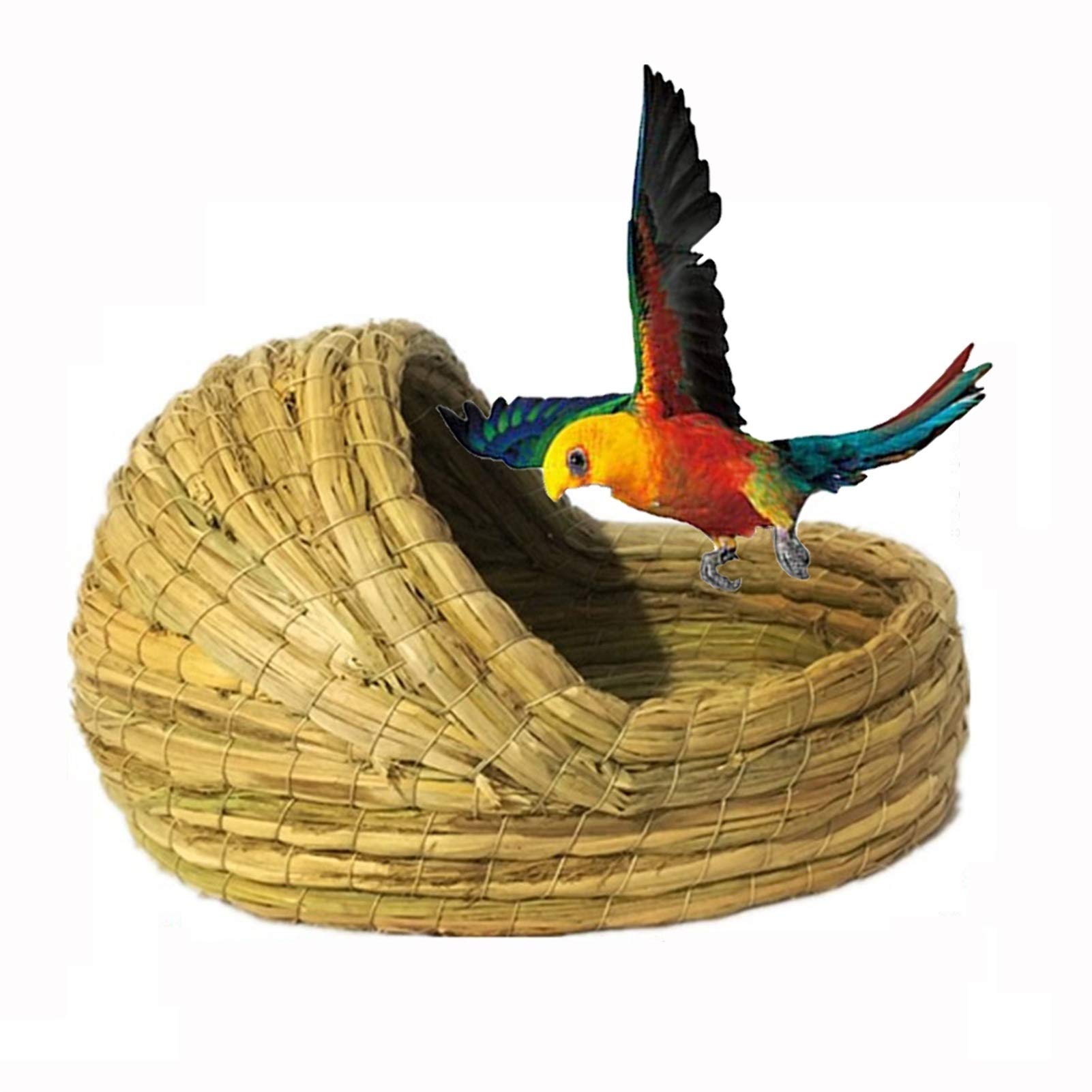Nidos para PáJaros Nido Puro de pájaro Tejido a Mano, Nido de pájaro Caliente en Invierno, pájaros descansando y crianza (Size : 35x25cm)
