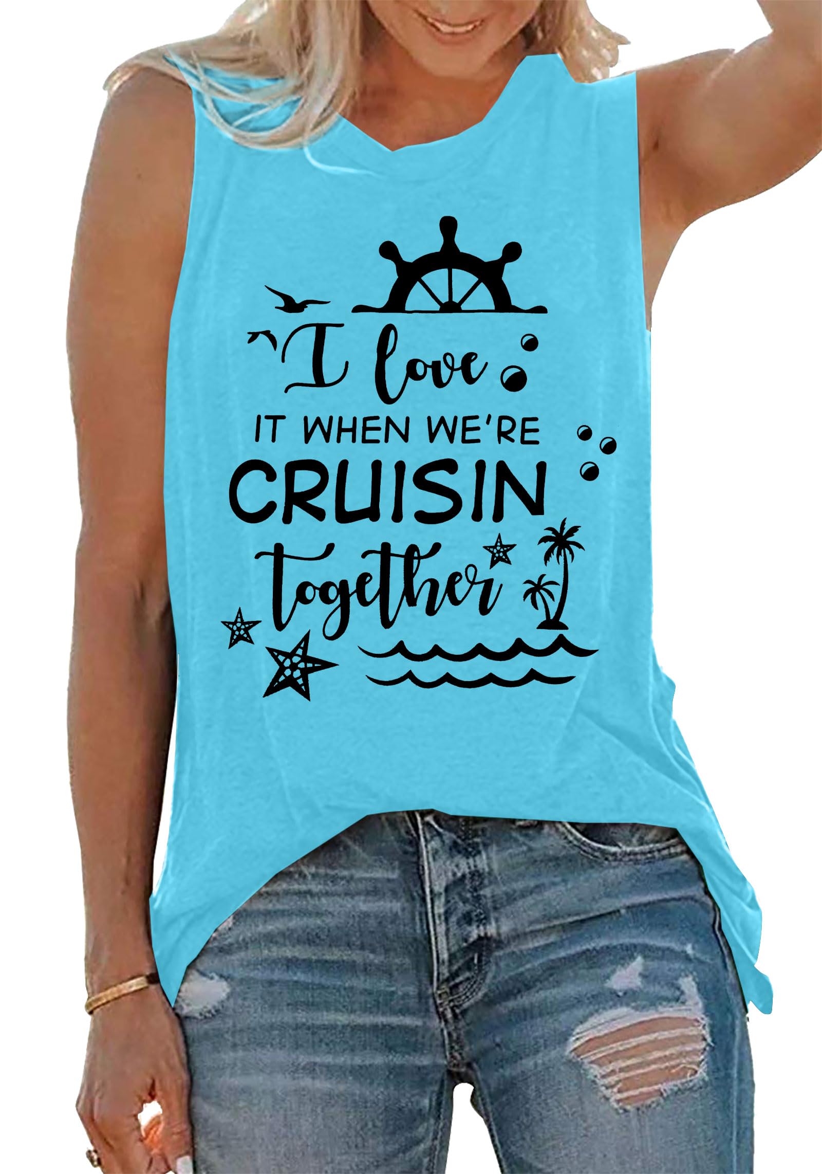 SFHFY Cruise Tank Top Women: We're Cruisin' Together Shirt Cruising Lover Tanks Beach Vacation Tee Summer Holiday Top