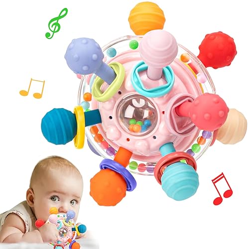 Miniatura 1 de Juguetes sensoriales de dentición para bebés de 0 a 6 a 12 meses, mordedores Montessori para bebés de 0, 3, 6, 9, 12, 18 meses, juguetes de