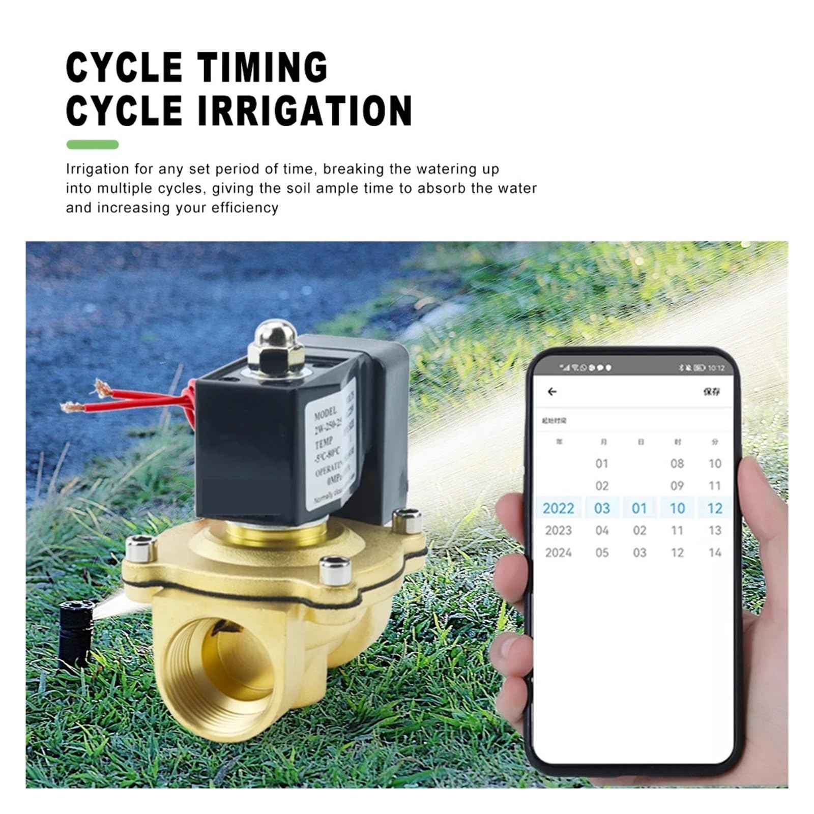 DN15 DN20 DN25 Tuya WiFi Inteligente Válvula De Agua Jardín Bluetooth Temporizador Ahorro Energía Soporte Asistente Vida ConservacióN Del Agua(3/4")