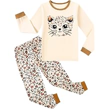 CARETOO Girls Pajamas Kids Cotton Pajama Sets 2-Piece Long Sleeve Pjs Comfy Girls Sleepwear for 4-12 Years