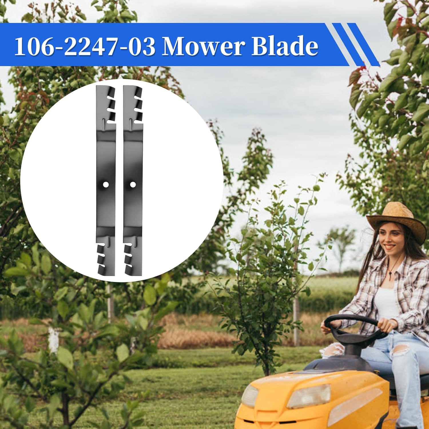 Keycci 106-2247-03 106-8744-03 Mulching Blade Compatibles with to ro 42" Cutting Deck Z420 Z4200 Z4202 ZS4200 ZS4202 Z530, Lawn Mower Blade Replaces 110-1857-03, 2 Pack