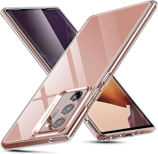 ESR Glass Case for Samsung Galaxy Note 20 Ultra [Scratch-Resistant Tempered Glass] [Flexible Frame] Echo Series  Clear