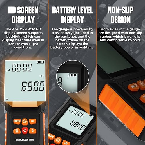 Miniatura 6 de CMTOOL Medidor de vacío HVAC Medidor de micrones digital HVAC Micron Medidor de vacío 100KPa750061Microns Juego de medidor de micrones de vacío