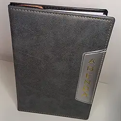 Agenda Permanente Capa Dura com Costura – 155 Folhas, Mapa Mundi, Lista de Aniversários e Códigos DDD-IT (Agenda Cinza)