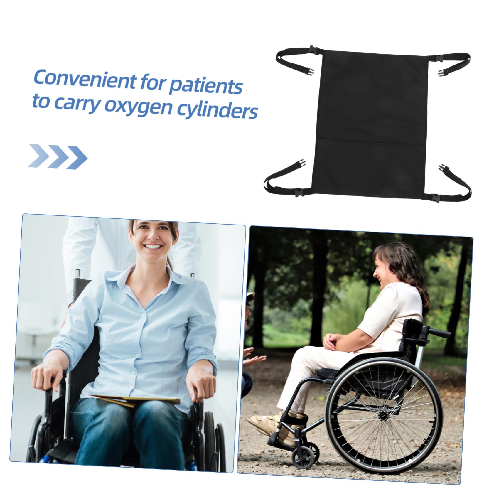 Bolsa y Gran Capacidad de Almacenamiento para Cilindros de Oxígeno para Silla de Ruedas con Diseño Doble, Tela Oxford Resistente para Uso Diario