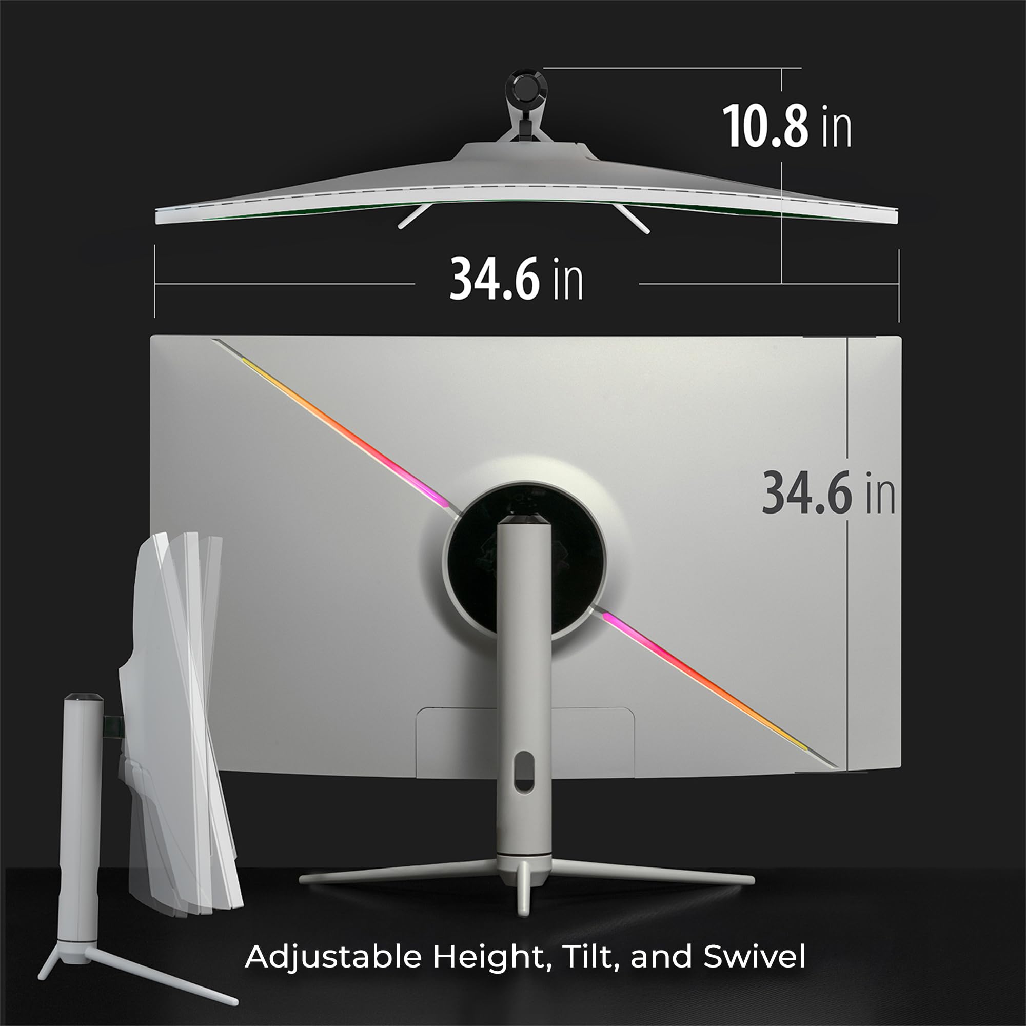 Deco Gear 39 Curved Ultrawide Gaming Monitor, 2560 x 1440, HDR400, 165 Hz, 99% sRGB, HDMI 2.0, DP 1.4 Limited White Edition - Exclusive