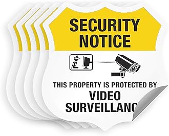 SmartSign “Protected by Video Surveillance” Security Notice Decal Set | Five Pack of 2.75"x3.25" EG Reflective Adhesive Labels, Made in USA