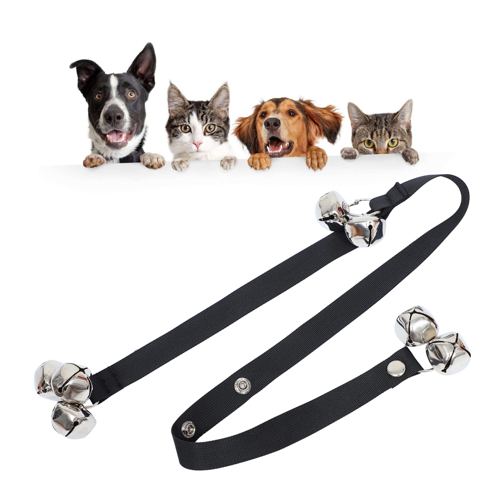 SUPVOX Pet Alarm Bell Rope Doorbell Rope Simple Pet Alarm Rope for Dogs Sturdy Braid Black Pet Bell Band