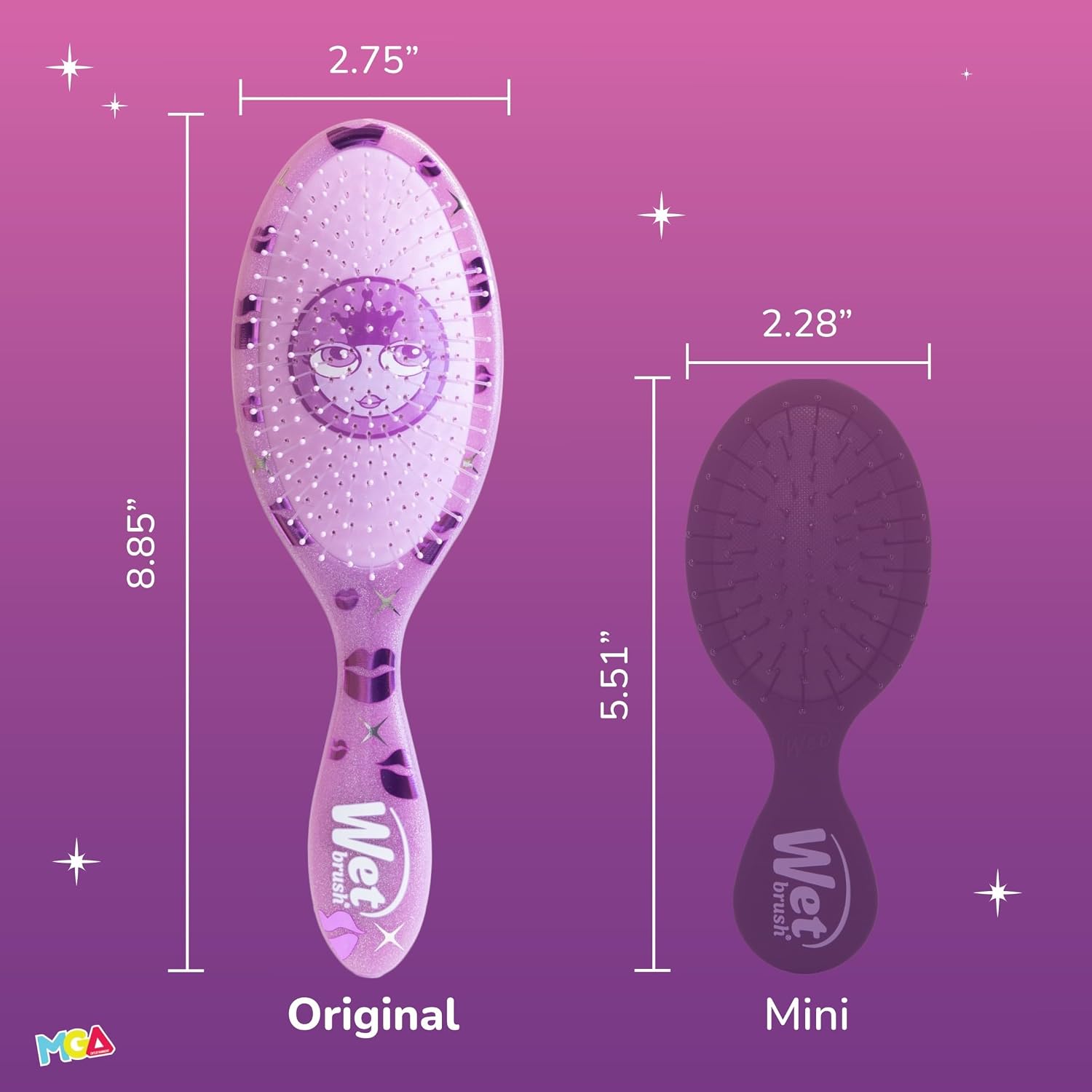 Wet Brush x Bratz Yas Original Detangler Hair Brush + Scrunchie & Charm