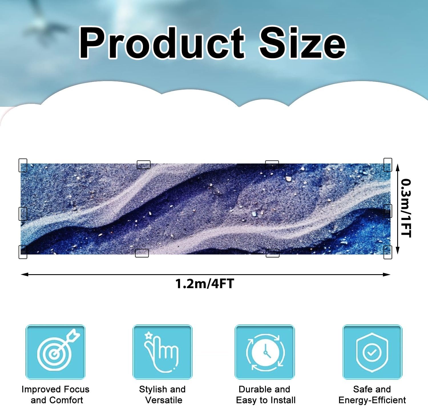 Fluorescent Light Covers for Ceiling Lights Colored Abstract Sand Easy to Install Magnetic Light Filter for Classroom Office Hospitals School Home Decor