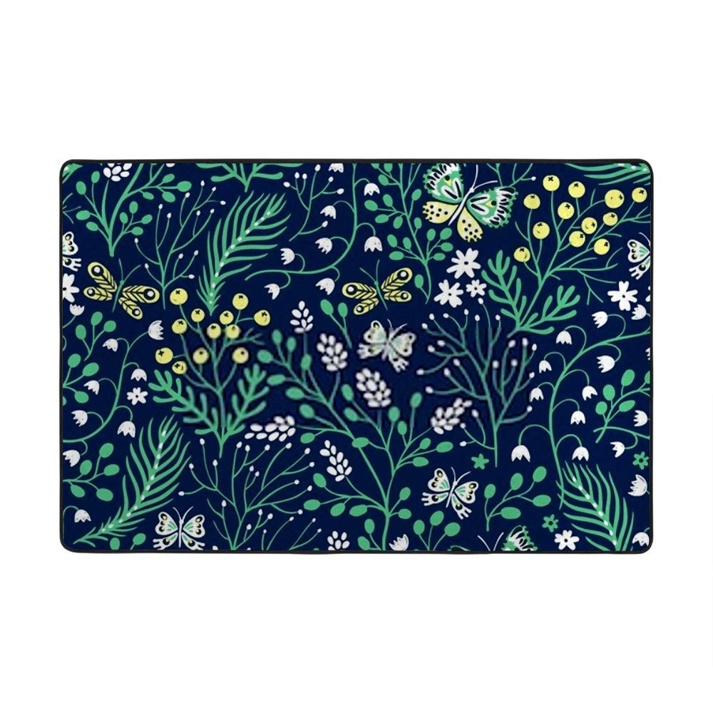 Tapis de grande taille en microfibre corail 80x58 inch à motif papillons pour chambre d'enfant
