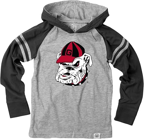 Wes and Willy Camiseta de manga larga con capucha a rayas para niños universitarios (2T-4T)