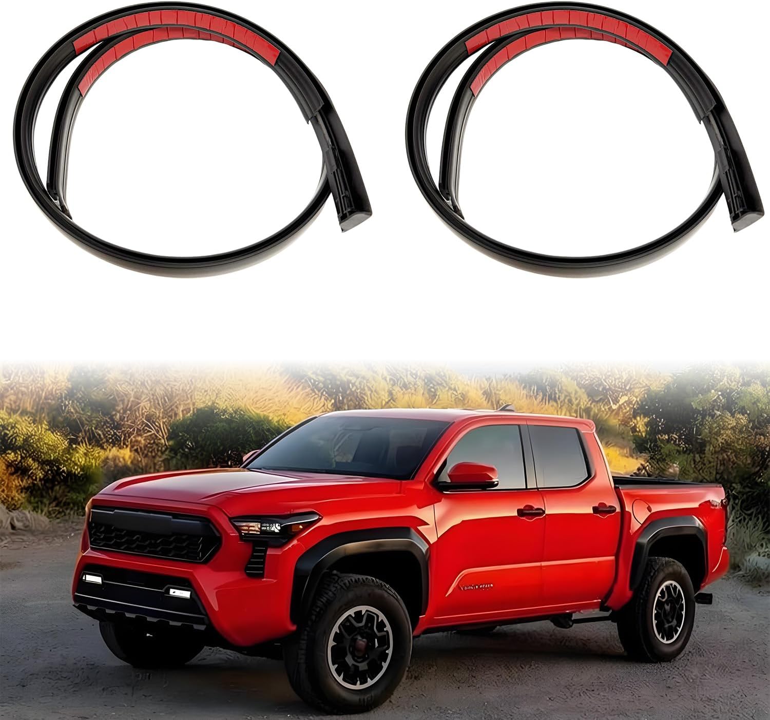 Roof Drip Molding Trim 75551-04081 75552-04080 Compatible with Toyota Tacoma Double CAB 2016 2017 2018 2019 2020 2021 2022 2023, Roof Trim Molding Weather Stripping Rubber Seal 2 Pcs(LH&RH)
