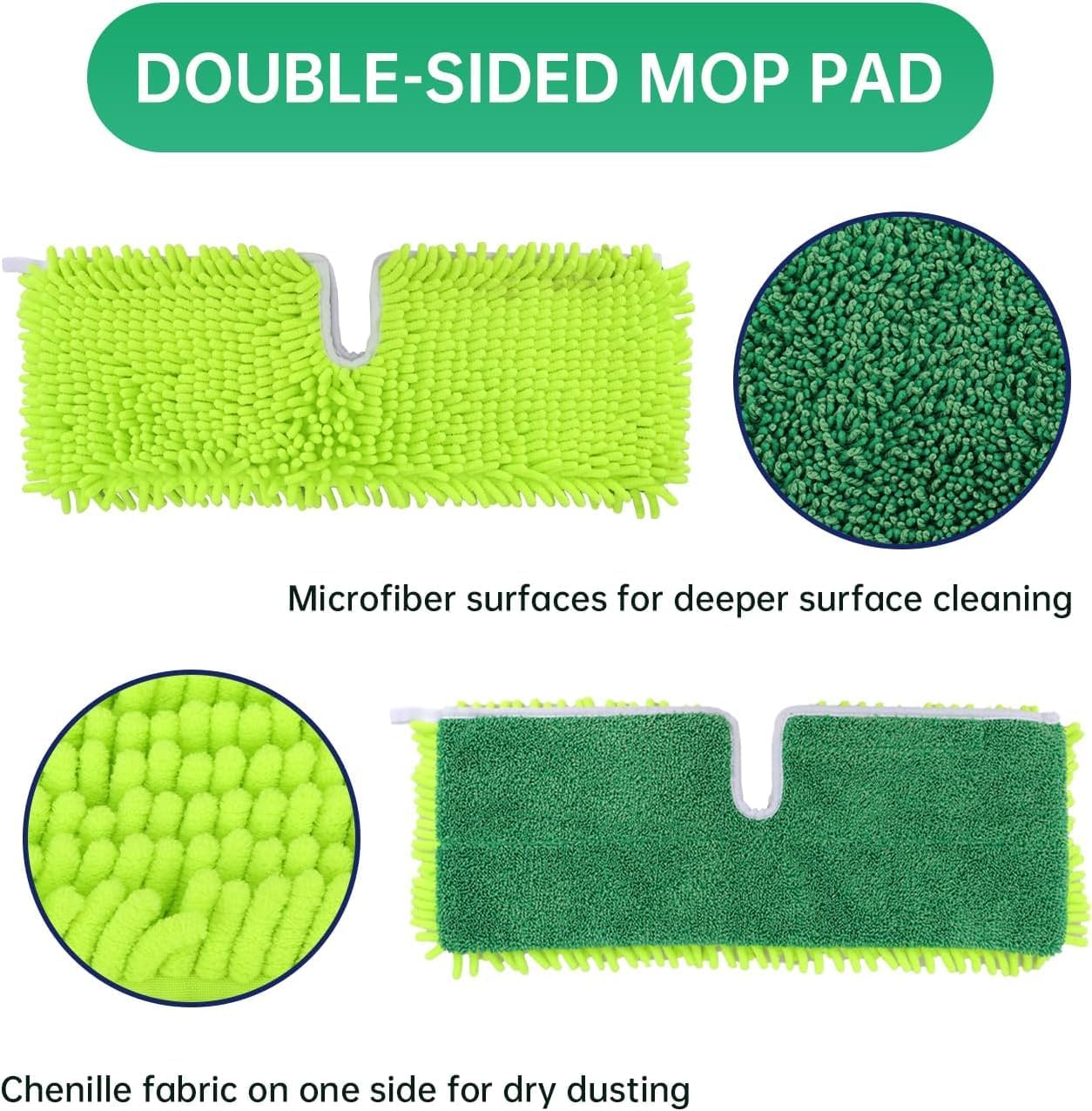 18" 2-Sided Mop Pads for Libman 18" 2-Sided Microfiber Dust Mop | Hardwood Floor Mop - Dual-Action Flip Mop - Double Sided Replacement Pad for Dry/Wet Use - Hard Surface Floor Duster Mop Head - 5Pack